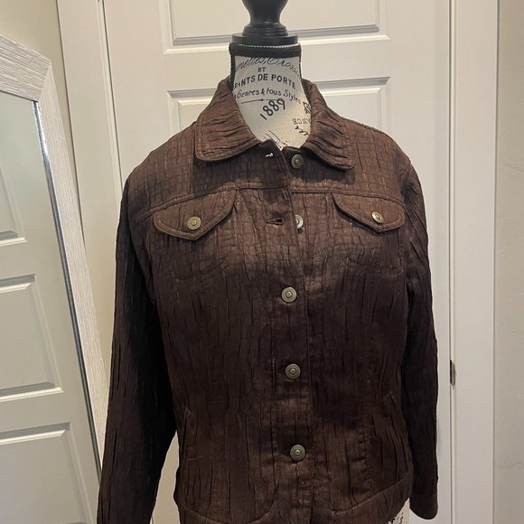 Ruby Rd Brown Jacket - Timeless Style with Modern Flair Size 16P - Vintage. - Picture 1 of 4